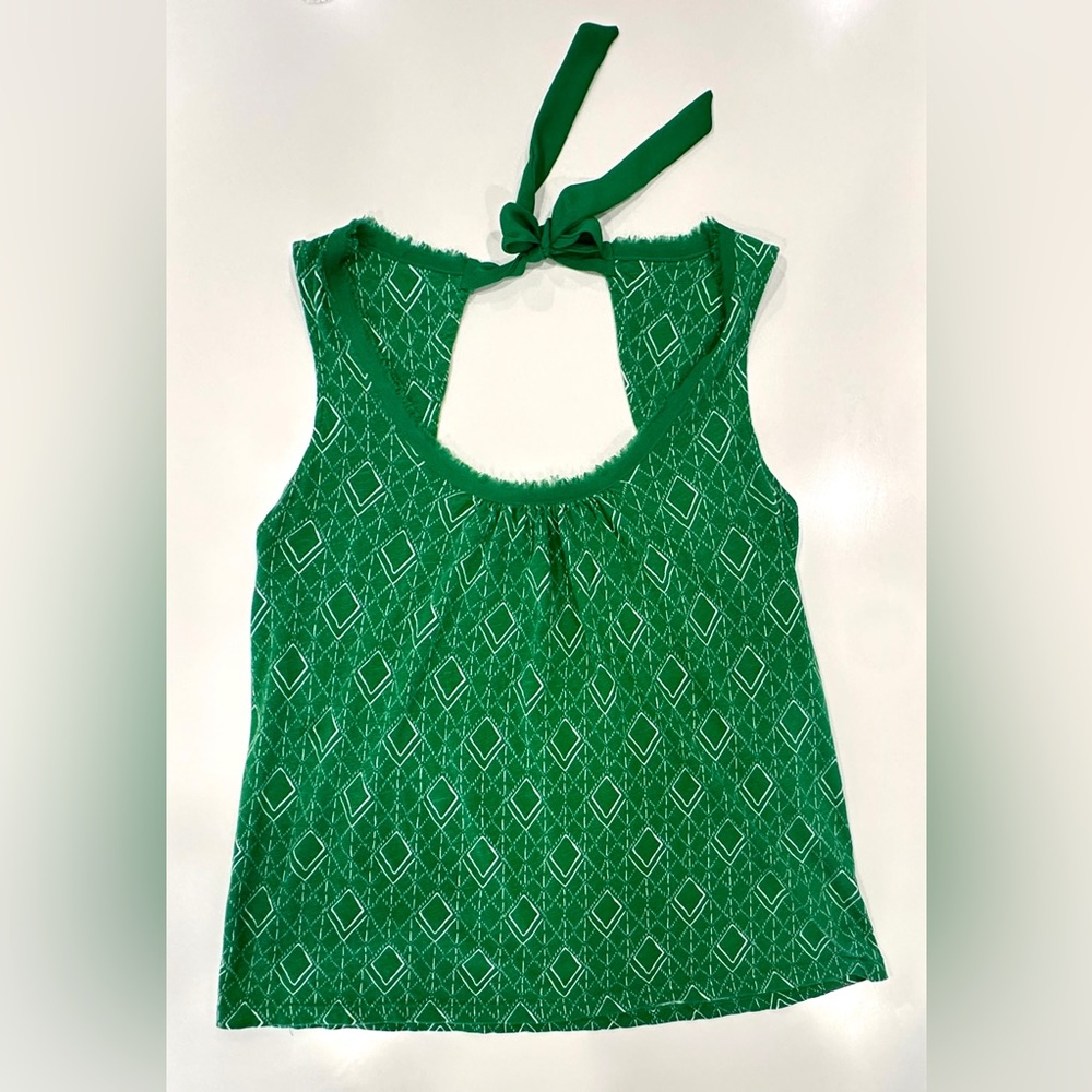 Anthropologie (Akemi & Kin) Green Sleeveless Top with Keyhole Back. Small